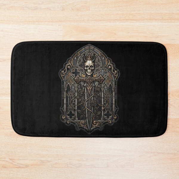 Item preview, Crowned Skull with Crossed Swords — Gothic Stained Glass designed and sold by David Mateo ArtWorks.
