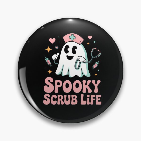 Item preview, Spooky Scrub Life Cute Ghost Nurse Halloween T-Shirt designed and sold by Raw Tigers.