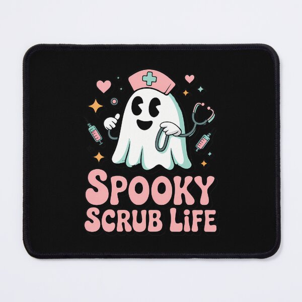 Item preview, Spooky Scrub Life Cute Ghost Nurse Halloween T-Shirt designed and sold by Raw Tigers.