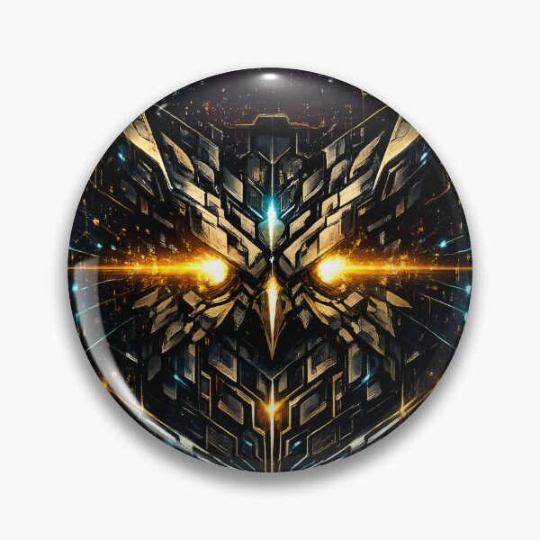 Item preview, Cybernetic Mecha Owl Head with Glowing Amber Eyes designed and sold by RiteshCenter .