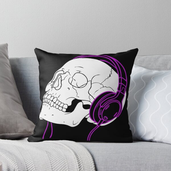 Item preview, Skull Streamer – Goth-Lite Gamer Magenta Headphones Design designed and sold by ShirtRemarks.