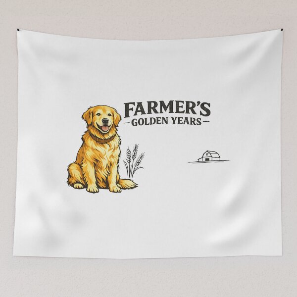 Item preview, Farmer's Golden Years Golden Retriever Farmhouse Dog Design designed and sold by Sahil Randhawa.
