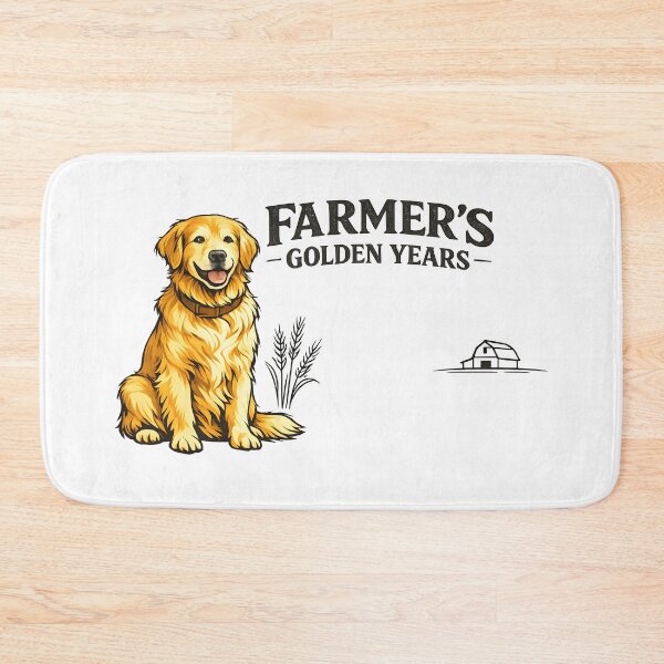 Item preview, Farmer's Golden Years Golden Retriever Farmhouse Dog Design designed and sold by Sahil Randhawa.