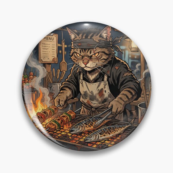 Item preview, Cat Grill Master designed and sold by Funny Vintage Stickers And T-Shirts.