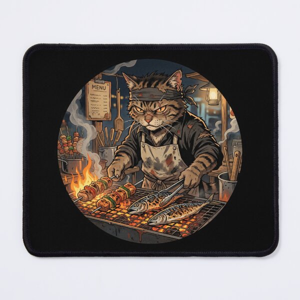 Item preview, Cat Grill Master designed and sold by Funny Vintage Stickers And T-Shirts.