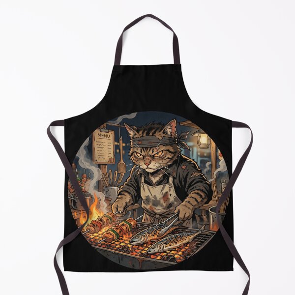 Item preview, Cat Grill Master designed and sold by Funny Vintage Stickers And T-Shirts.
