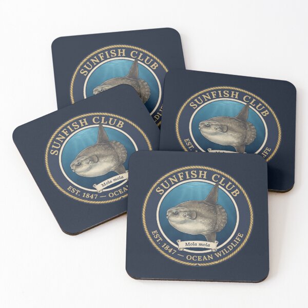 Item preview, Ocean Sunfish Club Vintage Badge Ocean Wildlife Art designed and sold by CalmCapy Co.