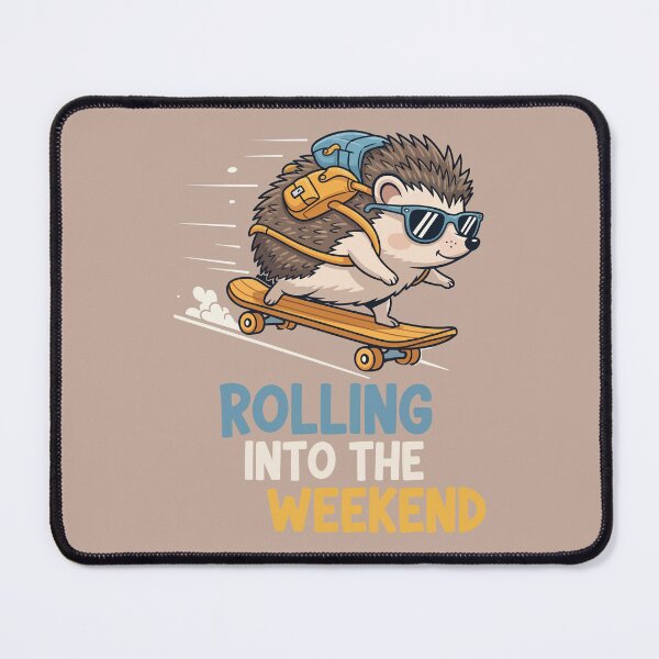 Item preview, Rolling Into The Weekend Cute Skater Hedgehog designed and sold by Amir Faysal.