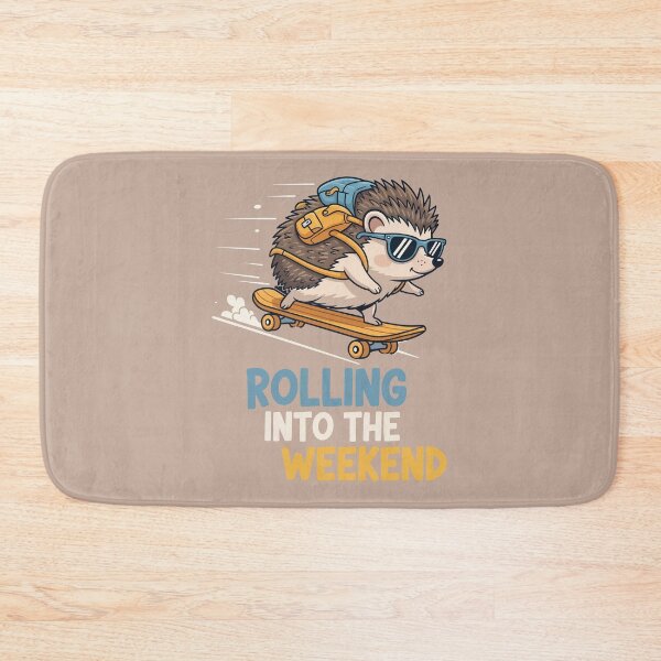 Item preview, Rolling Into The Weekend Cute Skater Hedgehog designed and sold by Amir Faysal.