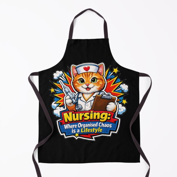 Item preview, Funny Nurse Cat Nursing Where Organised Chaos Is A Lifestyle Retro Pop Art designed and sold by DeliaDesignsCo.