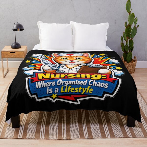 Item preview, Funny Nurse Cat Nursing Where Organised Chaos Is A Lifestyle Retro Pop Art designed and sold by DeliaDesignsCo.