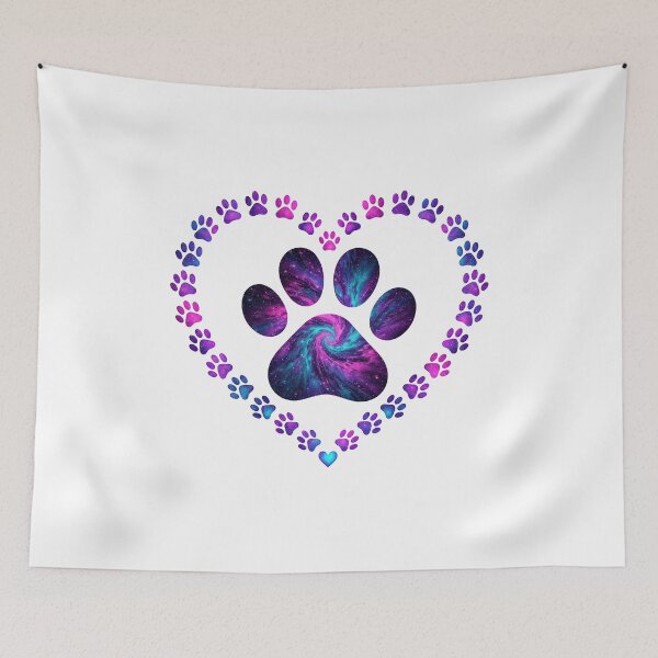 Item preview, Colorful Tie Dye Paw Print Heart designed and sold by GiaoCalonas.