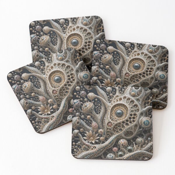 Item preview, Mosaic Organism – Biomechanical Coral Entity designed and sold by JcAbstractArt.