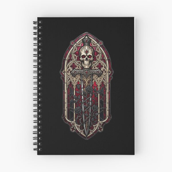 Item preview, Crowned Skull with Swords and Roses — Crimson Stained Glass designed and sold by David Mateo ArtWorks.