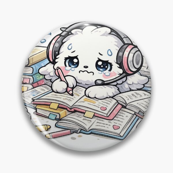 Item preview, Study? No Thanks! Cute Fluffy Headphone Character designed and sold by ArtPrintPov.