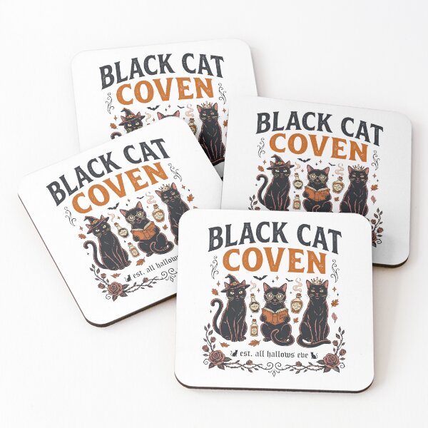 Item preview, Black Cat Coven Halloween Witch Cats designed and sold by BumbleBloom7.