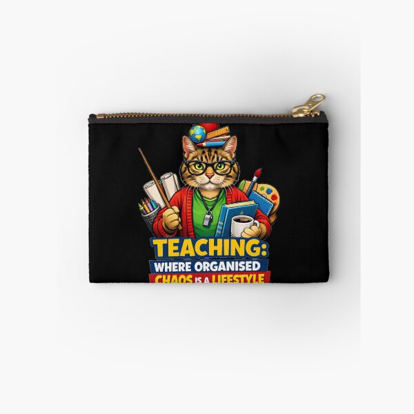 Item preview, Funny Teacher Cat Teaching Where Organised Chaos Is A Lifestyle Retro Pop Art designed and sold by DeliaDesignsCo.