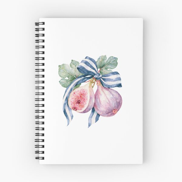 Item preview, Botanical Watercolor Fig Duo with Striped Ribbon designed and sold by Ramona-Gliga.