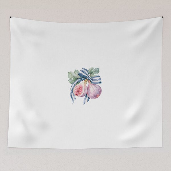 Item preview, Botanical Watercolor Fig Duo with Striped Ribbon designed and sold by Ramona-Gliga.