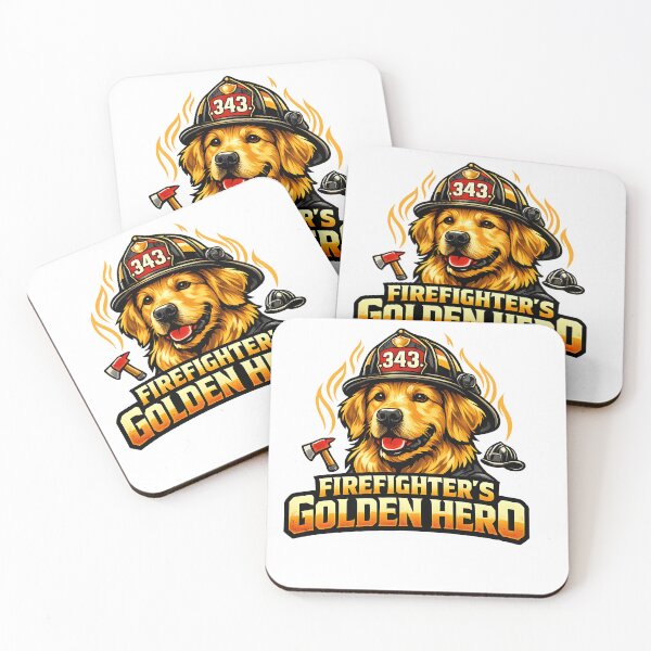 Item preview, Firefighter's Golden Hero Golden Retriever Fire Dog Design designed and sold by Sahil Randhawa.