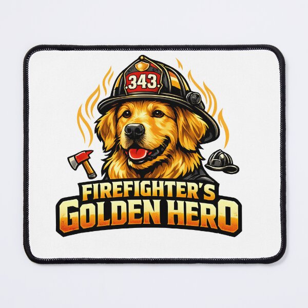 Item preview, Firefighter's Golden Hero Golden Retriever Fire Dog Design designed and sold by Sahil Randhawa.