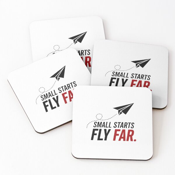 Item preview, Small Starts Fly Far | Minimal Paper Plane Motivational Typography designed and sold by Lovestickerco.