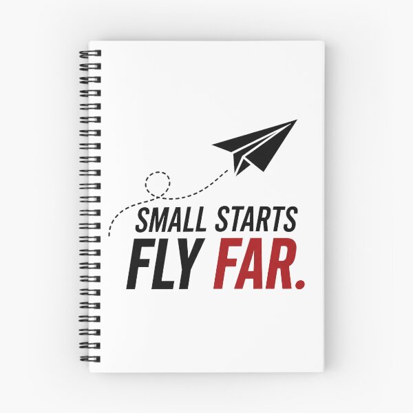 Item preview, Small Starts Fly Far | Minimal Paper Plane Motivational Typography designed and sold by Lovestickerco.