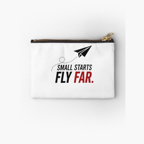 Item preview, Small Starts Fly Far | Minimal Paper Plane Motivational Typography designed and sold by Lovestickerco.