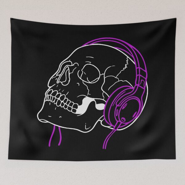 Item preview, Skull Headphones Outline Shirt – Minimalist Goth-Lite Streamer Design designed and sold by ShirtRemarks.