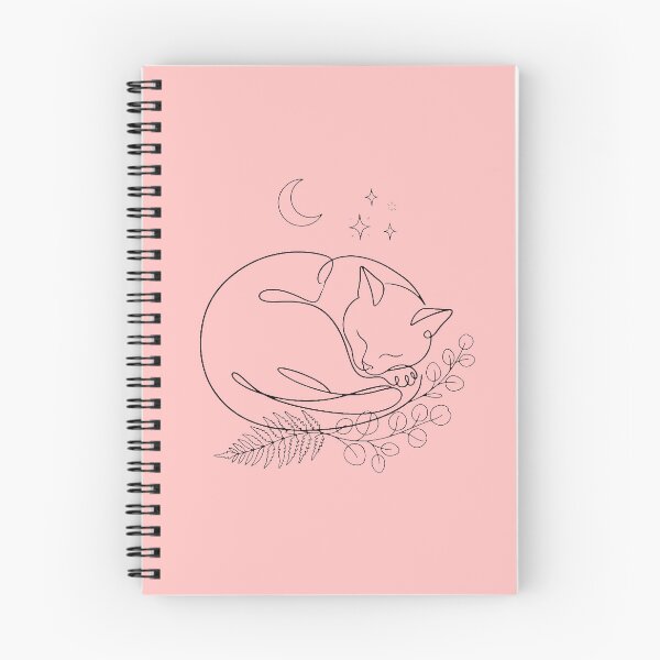 Item preview, Celestial Sleeping Cat - Minimalist Botanical & Moon Line Art designed and sold by sayyedtasmiya.