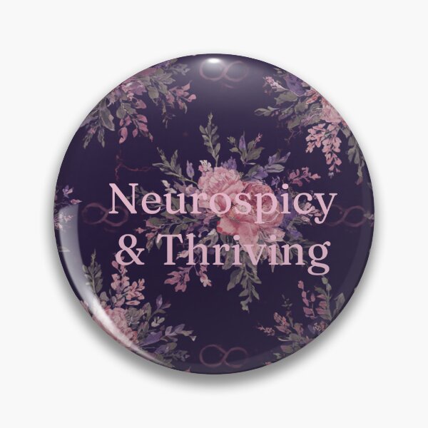Item preview, Neurospicy and Thriving Vintage Floral Typography. designed and sold by Shadrach Roo.