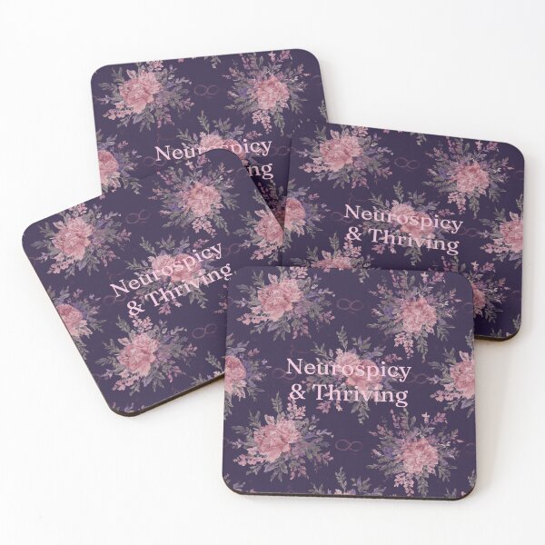 Item preview, Neurospicy and Thriving Vintage Floral Typography. designed and sold by Shadrach Roo.