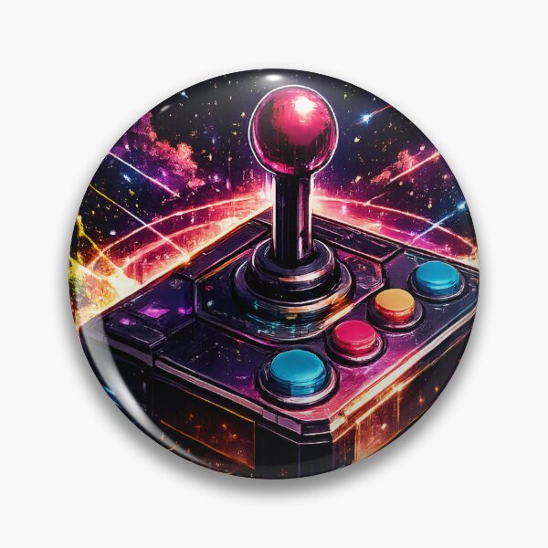 Item preview, Retro Arcade Joystick Controller with Synthwave Aura Arcs designed and sold by RiteshCenter .