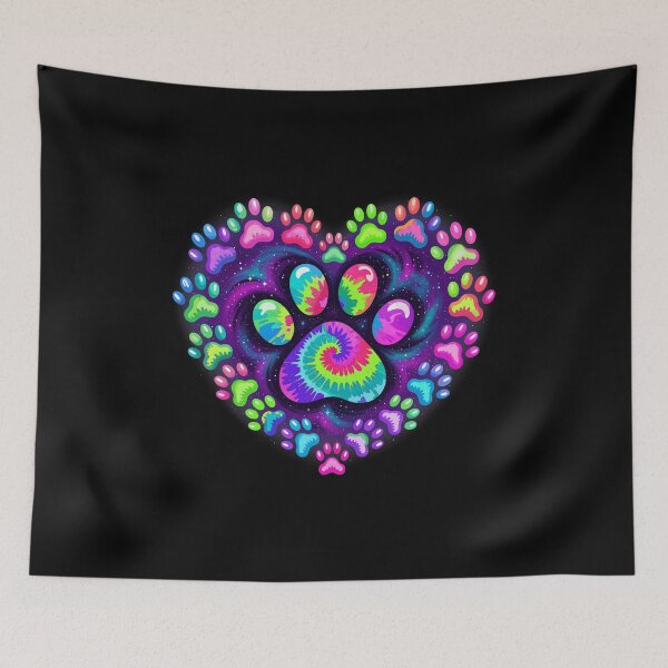 Item preview, Tie Dye Paw Print Heart Design designed and sold by GiaoCalonas.