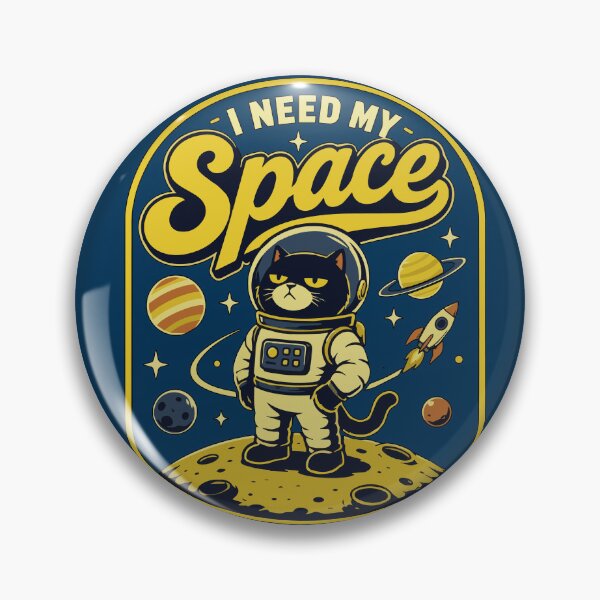 Item preview, I Need My Space Grumpy Astronaut Cat Floating Through the Galaxy with Retro Vintage Cosmic Adventure Artwork designed and sold by Huddy-clothes.