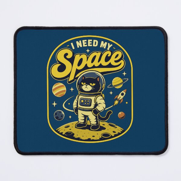 Item preview, I Need My Space Grumpy Astronaut Cat Floating Through the Galaxy with Retro Vintage Cosmic Adventure Artwork designed and sold by Huddy-clothes.