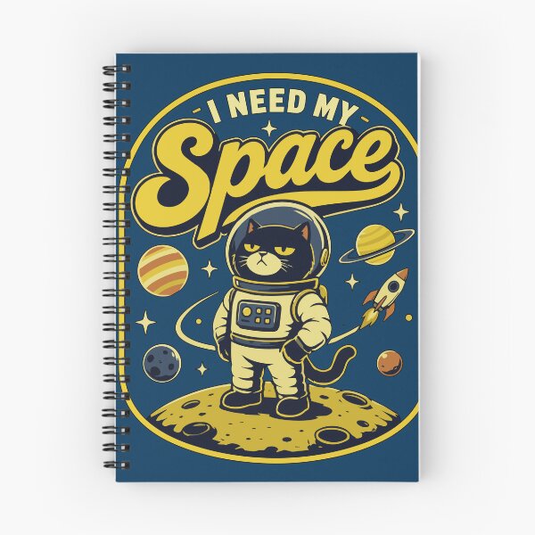 Item preview, I Need My Space Grumpy Astronaut Cat Floating Through the Galaxy with Retro Vintage Cosmic Adventure Artwork designed and sold by Huddy-clothes.