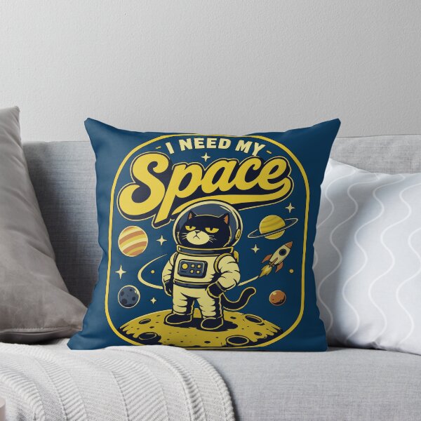 Item preview, I Need My Space Grumpy Astronaut Cat Floating Through the Galaxy with Retro Vintage Cosmic Adventure Artwork designed and sold by Huddy-clothes.