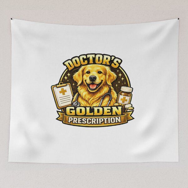 Item preview, Doctor's Golden Prescription Golden Retriever Nurse Doctor Design designed and sold by Sahil Randhawa.