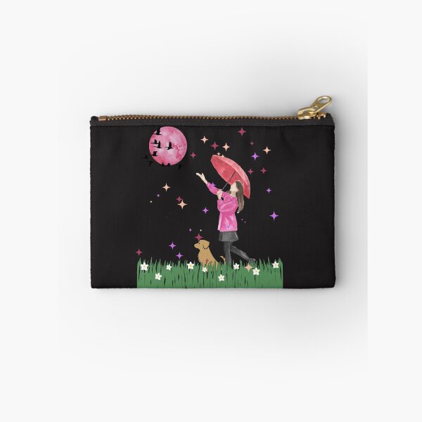 Item preview, Magical Night Walk - Girl with Umbrella and Dog Watercolor designed and sold by SeJaa.