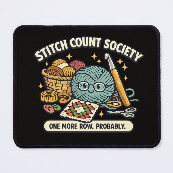 Item preview, Stitch Count Society – One More Row Probably Crochet Lover Design designed and sold by Concrete Coffee Studio.