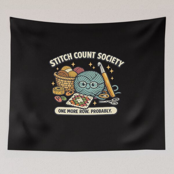Item preview, Stitch Count Society – One More Row Probably Crochet Lover Design designed and sold by Concrete Coffee Studio.