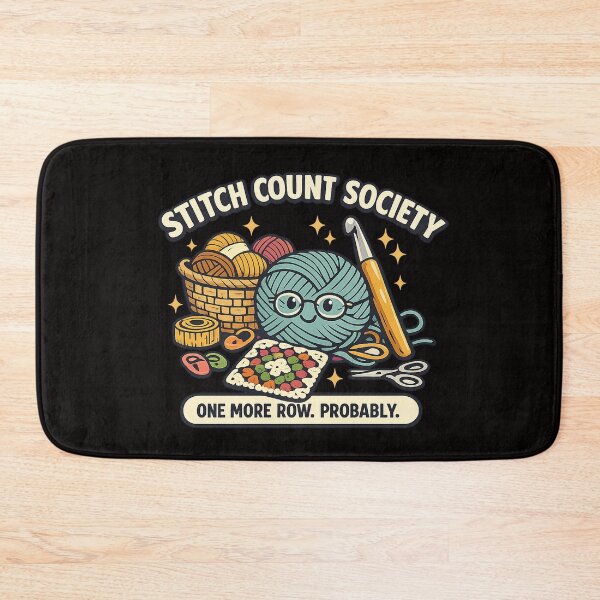 Item preview, Stitch Count Society – One More Row Probably Crochet Lover Design designed and sold by Concrete Coffee Studio.