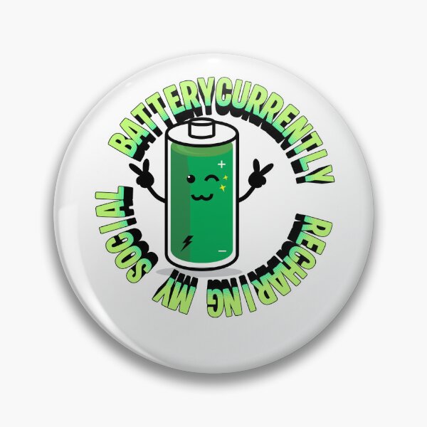 Item preview, Currently Recharging My Social Battery Cute Kawaii Graphic designed and sold by Shadrach Roo.