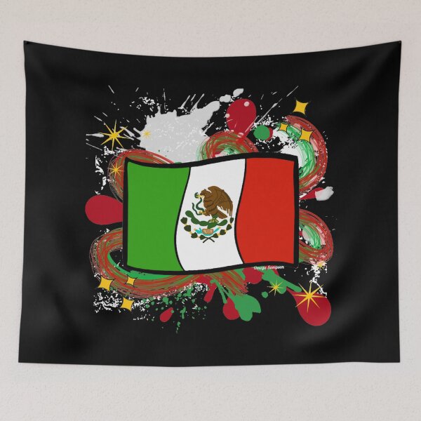 Item preview, Mexican Flag with paint splatter  designed and sold by artbyomega.