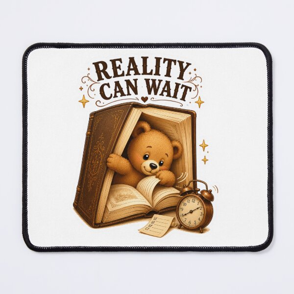 Item preview, Reality Can Wait Teddy Bear Book Lover Sticker designed and sold by DreamTags Studio.