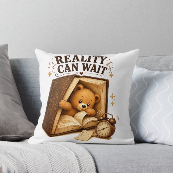Item preview, Reality Can Wait Teddy Bear Book Lover Sticker designed and sold by DreamTags Studio.
