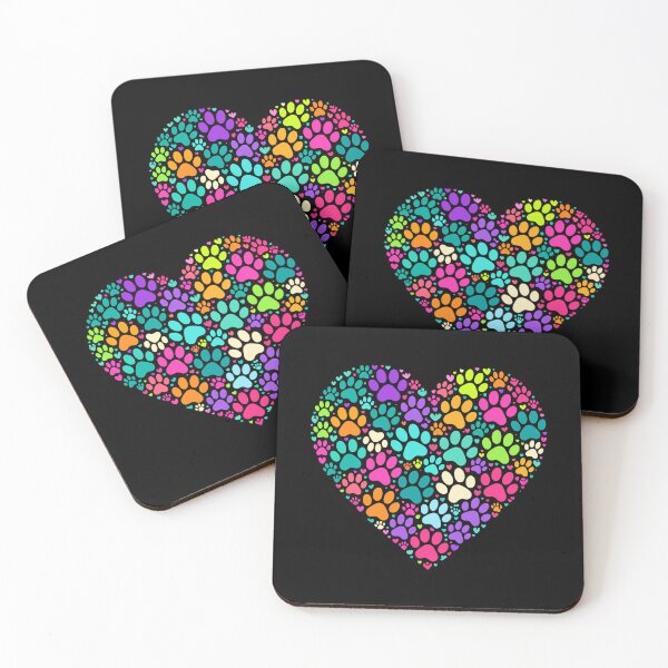 Item preview, Colorful Pastel Paw Print Heart Design designed and sold by GiaoCalonas.