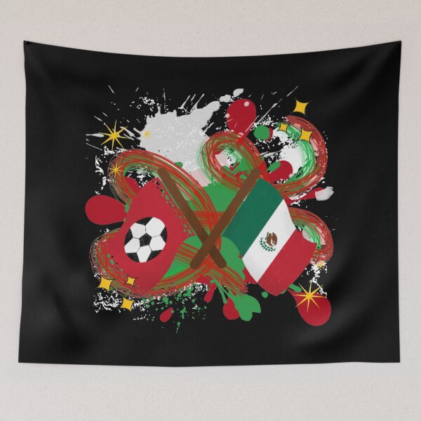 Item preview, Mexican Soccer Flag with paint splatter  designed and sold by artbyomega.