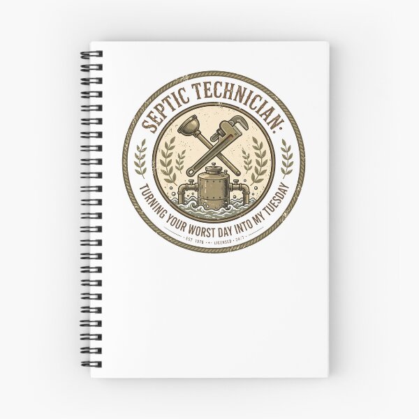 Item preview, Septic Technician Turning Your Worst Day Into My Tuesday Funny Plumber Badge Blue Collar Humor designed and sold by Neurospicy Trolls.